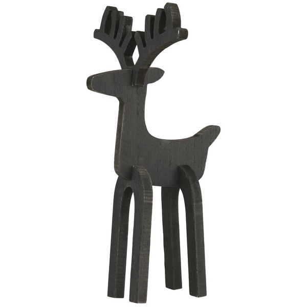 Black Wood Standing Reindeer Large by Ib Laursen