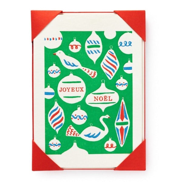 Pack of 5 Joyeux Noel Greeting Cards by Archivist