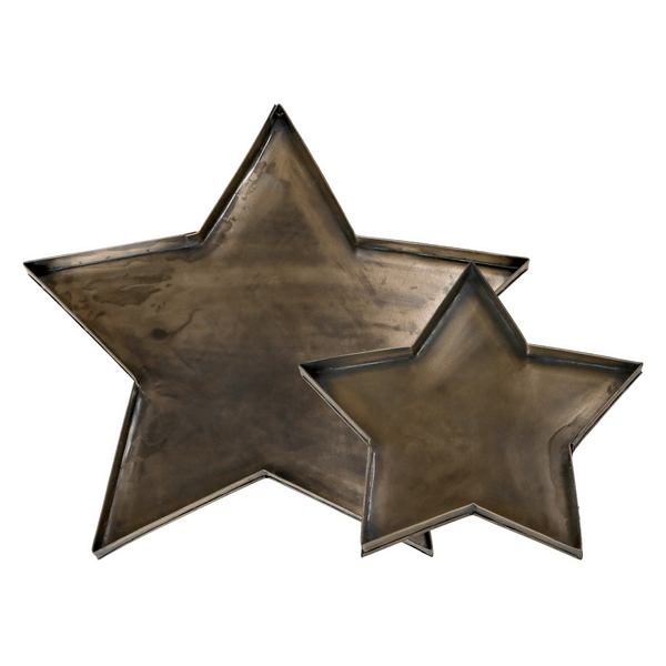 Brass Star Tray 24cm by Chic Antique