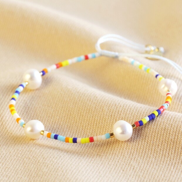 Miyuki Seed Bead and Multi Pearl Bracelet by Lisa Angel