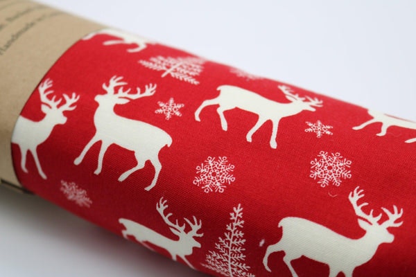 Handmade Christmas Runner - Red Reindeer by Distinctly Living