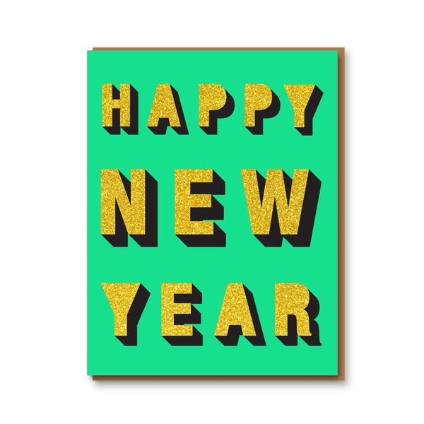 Glitter Happy New Year Card by Egg Press