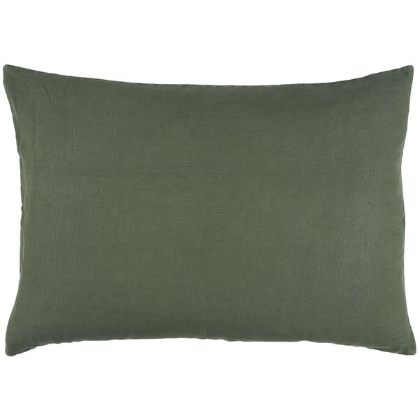 Large Rectangle Linen Cushion In Forest Green by Ib Laursen