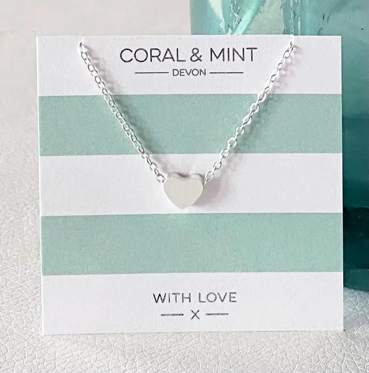 Silver Heart Necklace by Coral & Mint