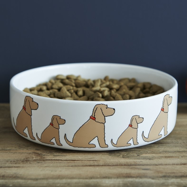 Large Golden Cocker Spaniel Dog Bowl by Sweet William designs