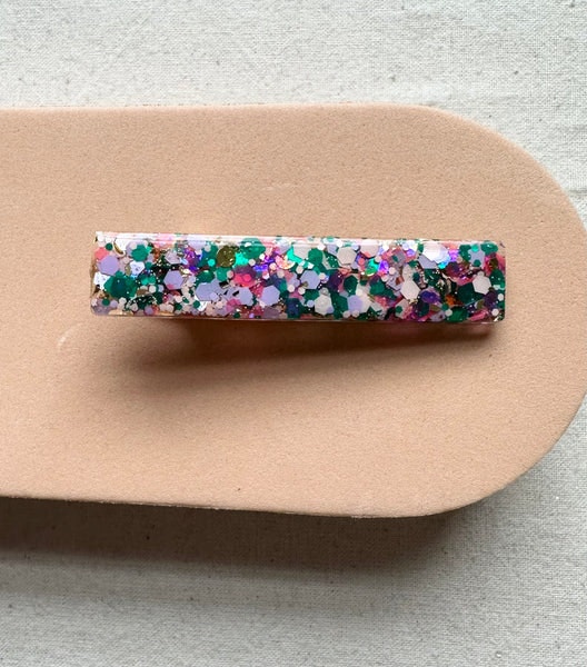 Bar Confetti Resin Hair Clip by Love Kiki