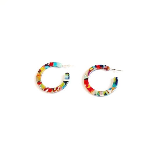 Multicoloured Acrylic Hoops - Small by Bassy Loves Betsy