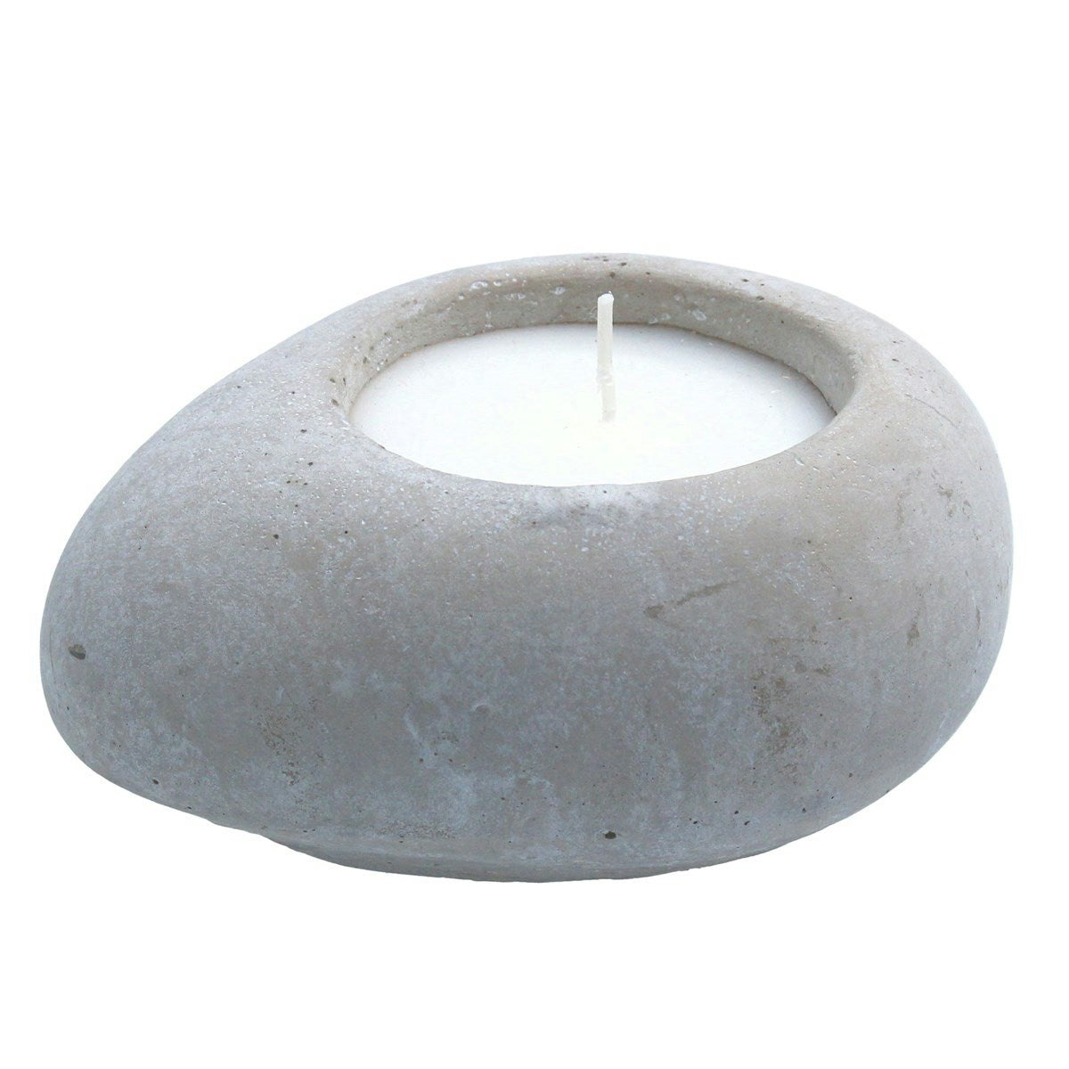 Small Pot of Pebble Citronella Concrete Candle by Gisela Graham
