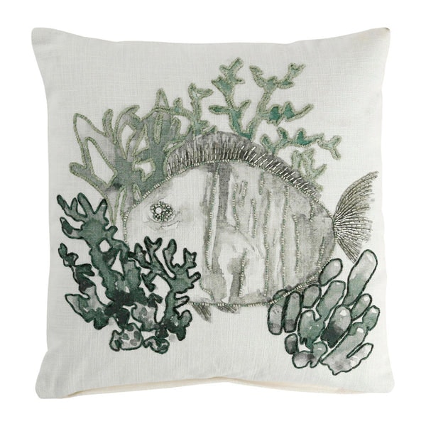 Green Coral Cushion by Distinctly Living