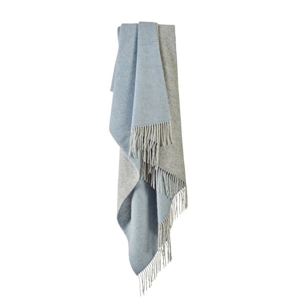 Pure New Wool Throw In Blue Mist by Camperdown Lane