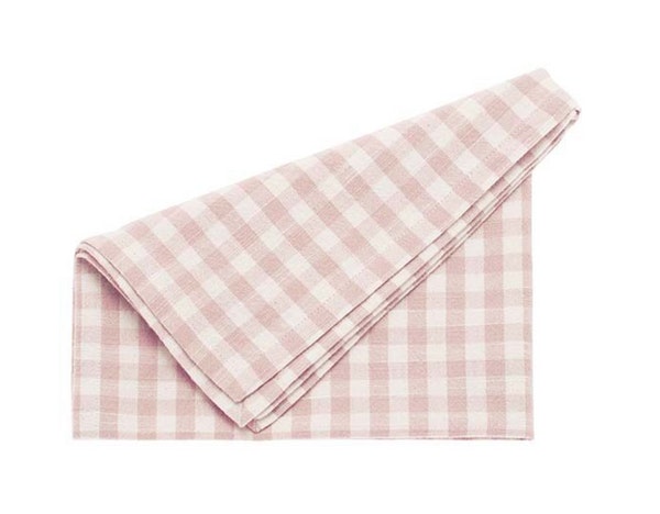 Set Of 4 Pale Pink Gingham Napkins by Walton & Co