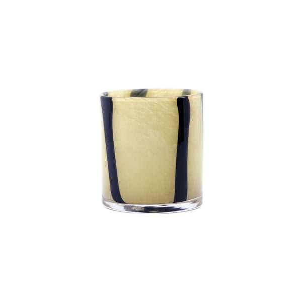 Blur - Candle Stand /tealight Holder In Glass - Black & Beige by House Doctor