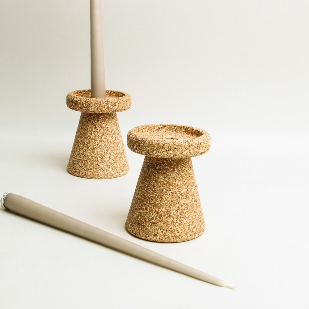 Liga Candle Holder - Made From Recycled Corn Husks by