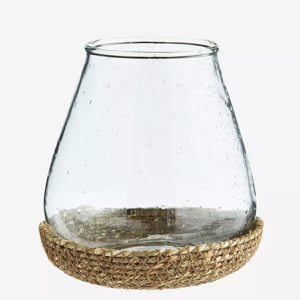 Large Glass Votive With Jute Tray by Madam Stoltz