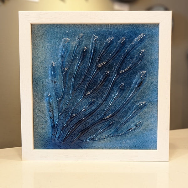 Handmade Glass Picture - Coral - Midnight Blue by Distinctly Living