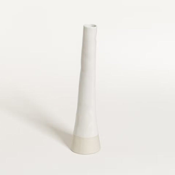 Ceramic Vase Tall Slim Milk White by TUSKcollection