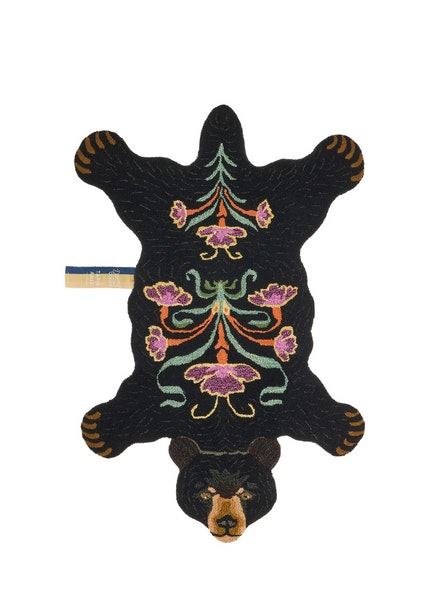 Blooming Black Bear Wool Rug Large From by Doing Goods