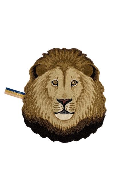 Ari Lion Head Wool Rug Large by Doing Goods