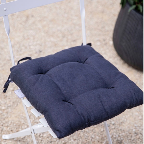 Linen Seat Pad - Carbon by Garden Trading