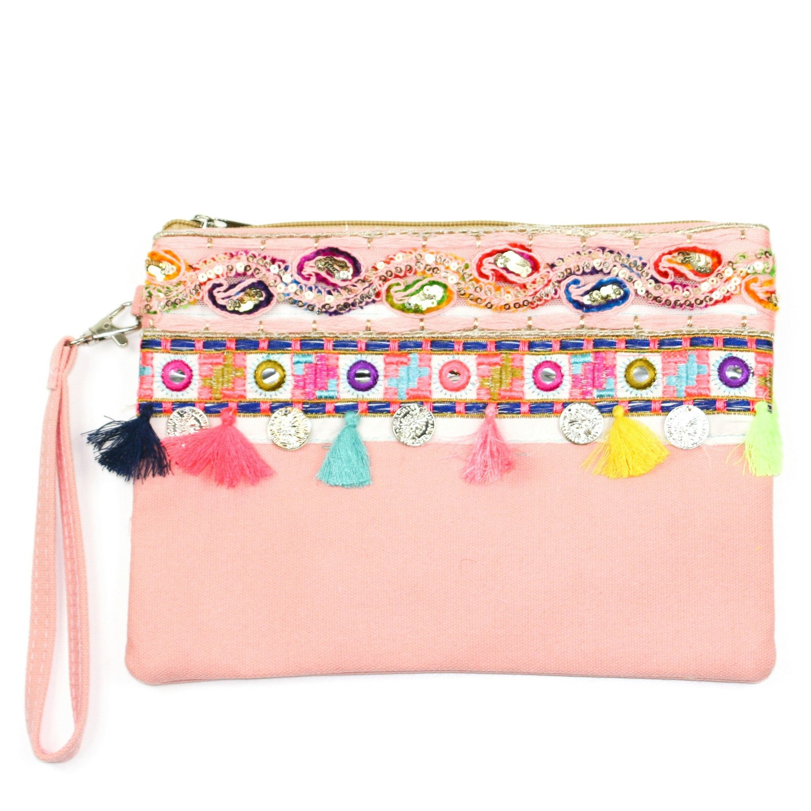 Clutch Make Up Bag in Pink by F & J Collection