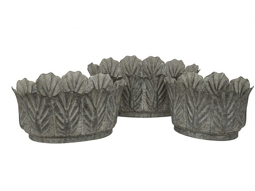 Medium Zinc Foliate Planter by London Ornaments