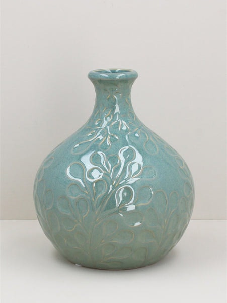 Duck Egg Ceramic Eucalyptus Ball Vase by Gisela Graham
