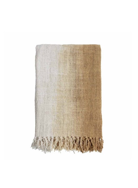 Cotton Throw In Gradient Jute by Original Home