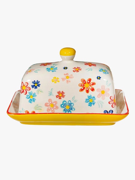 Folk Floral Butter Dish by Sass & Belle