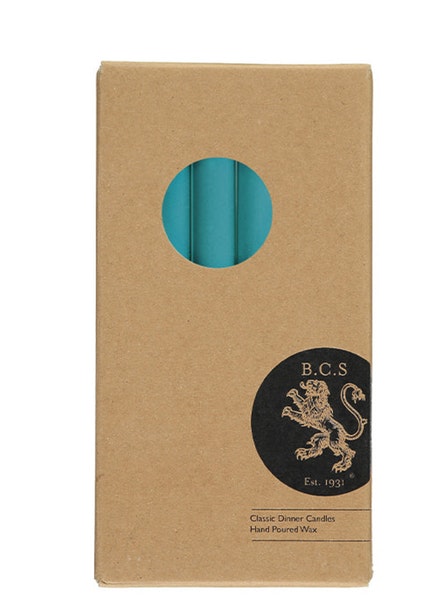 Petrol Blue Eco Dinner Candles by British Standard