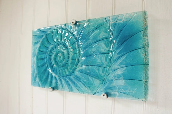Ammonite Glass Panel 42x22cm Landscape by Distinctly Living