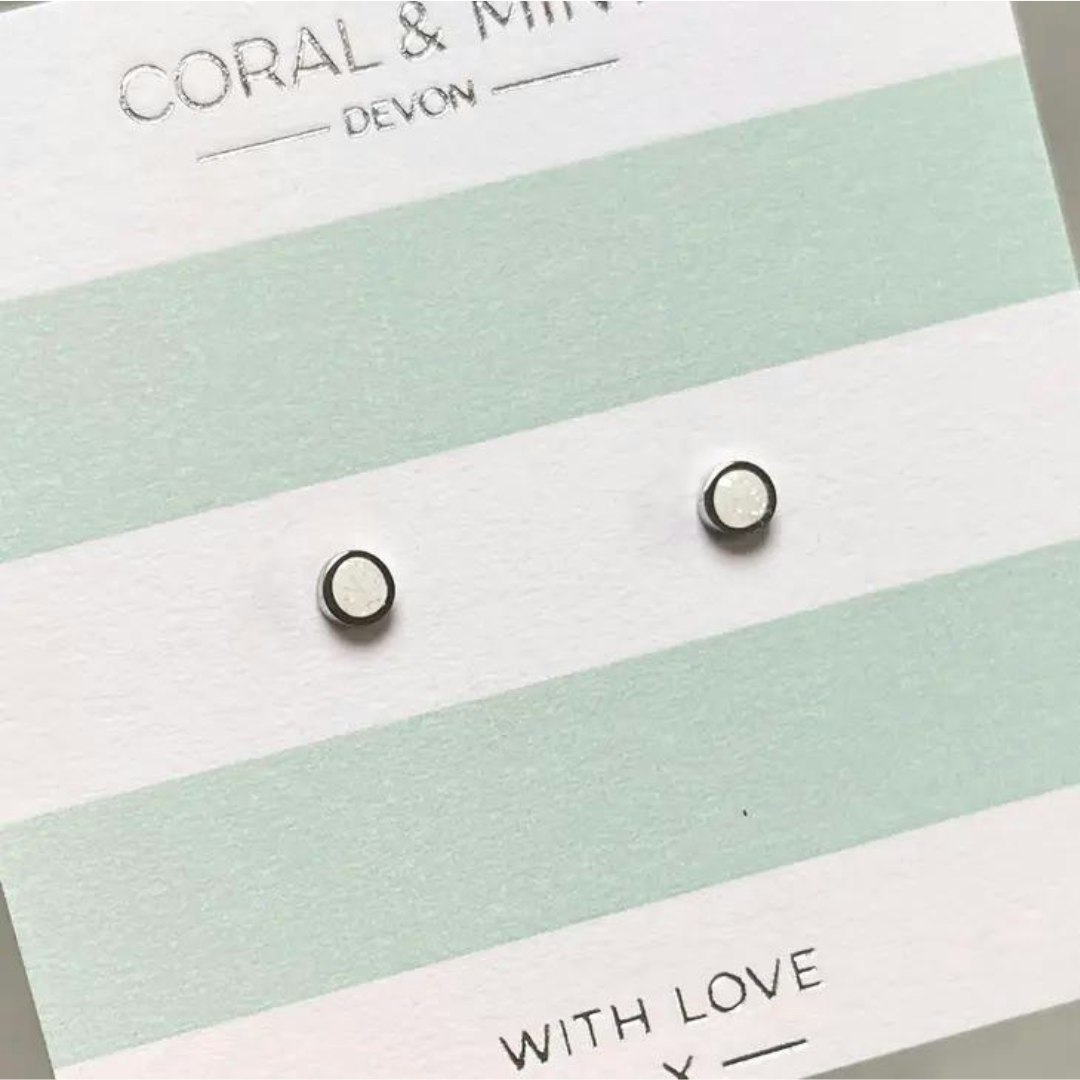Mini Pearlescent Studs by Coral & Mint