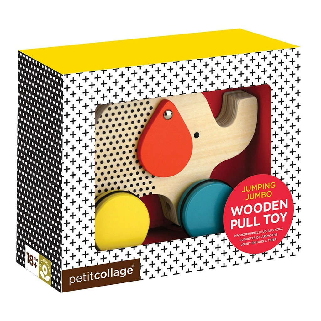 Wooden Pull Along Elephant Toy by petit college