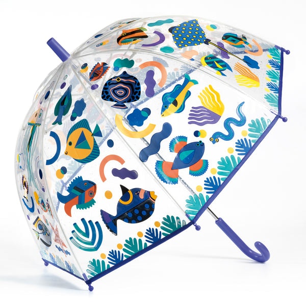 Kids Transparent Umbrella - Fishes by Djeco