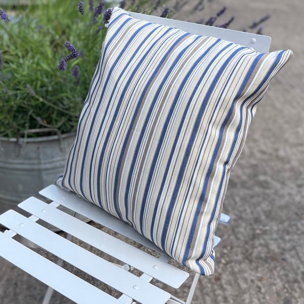 Outdoor Cushion In Ocean Stripe by Camperdown Lane