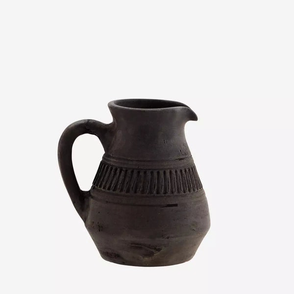 Black Terracotta Jug Vase by Madam Stoltz