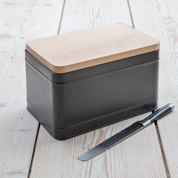 Charcoal Grey Bread Bin by Garden Trading