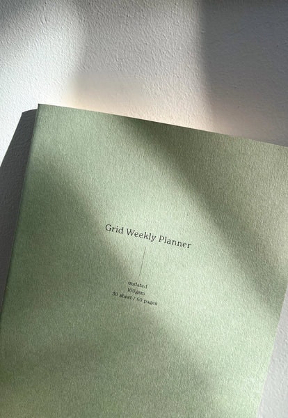 Grid Weekly Planner Notebook by Fin Studio