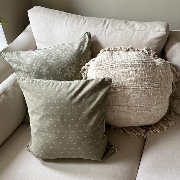 Sage Bee Printed Cushion by Raine And Humble