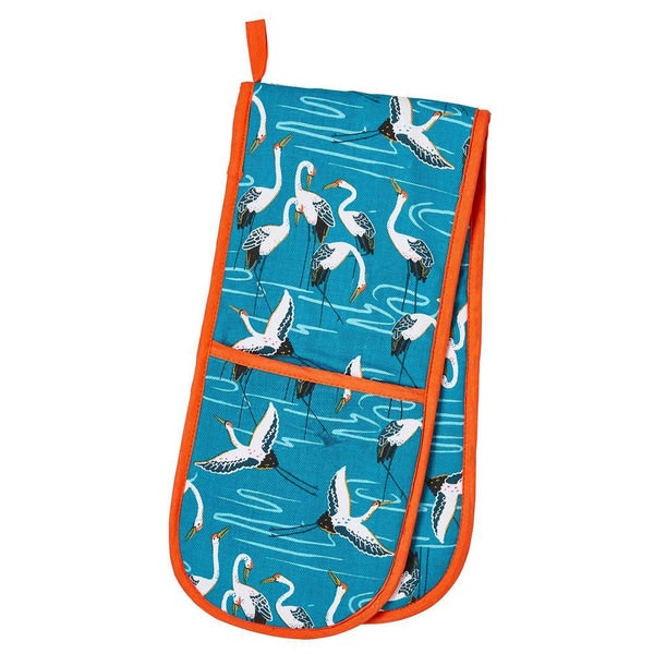 Cranes Double Oven Glove by Distinctly Living