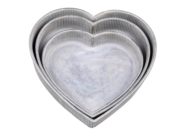 Zinc Heart Shape Tray by Chic Antique