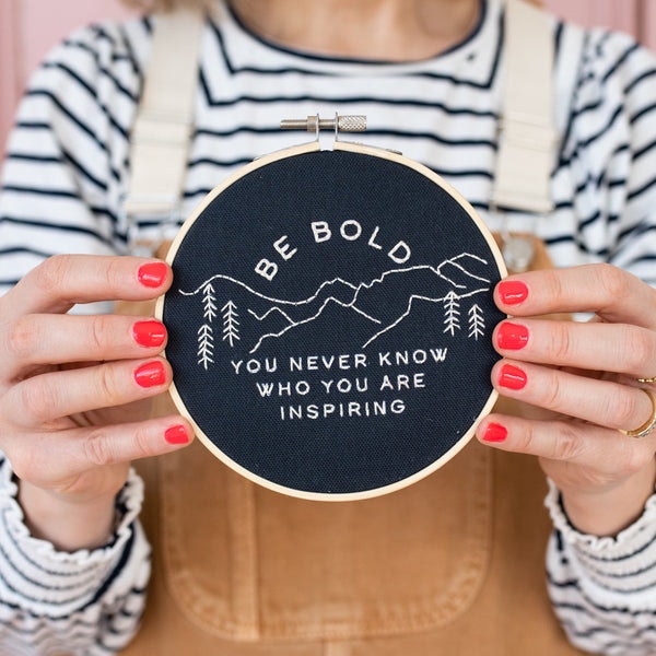 Be Bold Medium Embroidery Hoop Kit by Cotton Clara