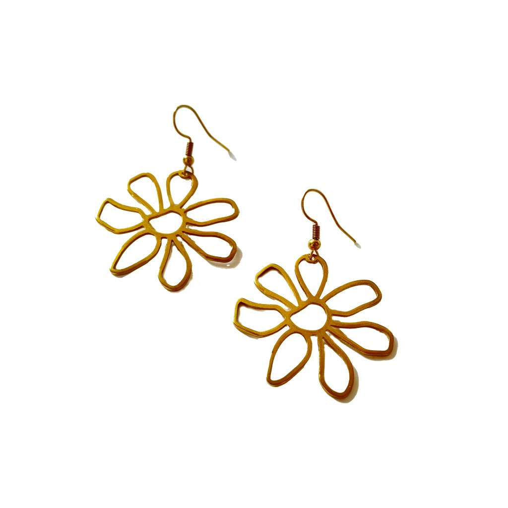 Daisy Brass Earrings by Bassy Loves Betsy