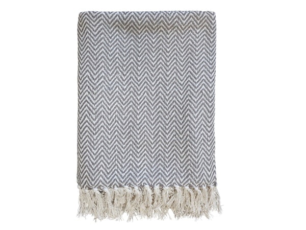Recycled Cotton Throw In Vintage Grey by Chic Antique