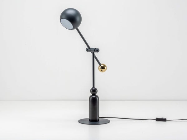 Charcoal Grey Marble Led Task Lamp by Houseof