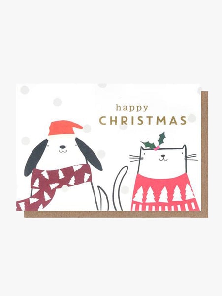 Christmas Dogs And Cats Pack Of 10 Cards by Caroline Gardner