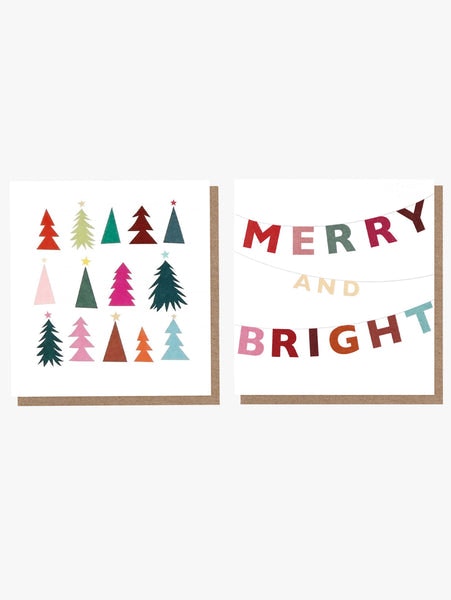 Cut Out Trees And Bunting Cards Charity Pack by Caroline Gardner