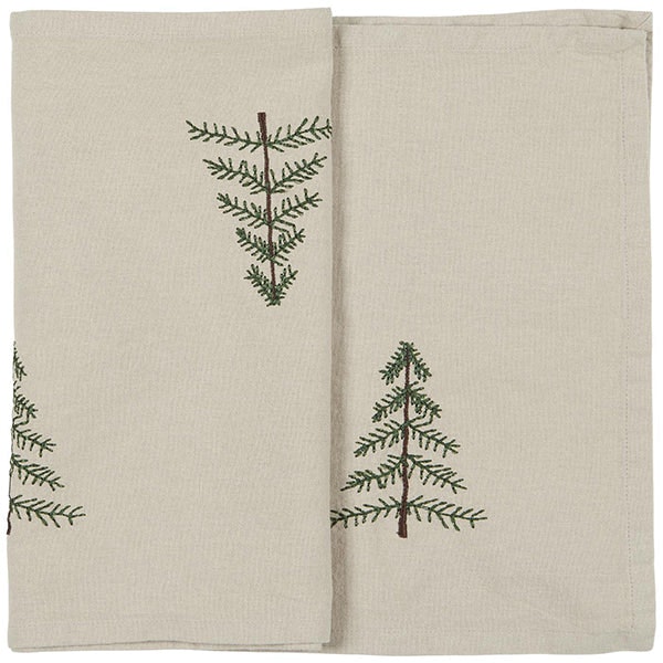 Cotton Table Runner With Christmas Tree Embroidery by TUSKcollection