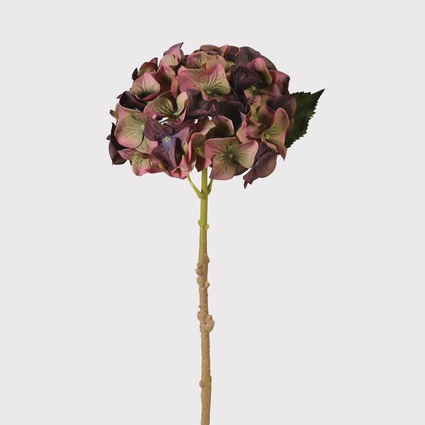 Real Feel Hydrangea Flower Stem - Wine Coloured by Distinctly Living