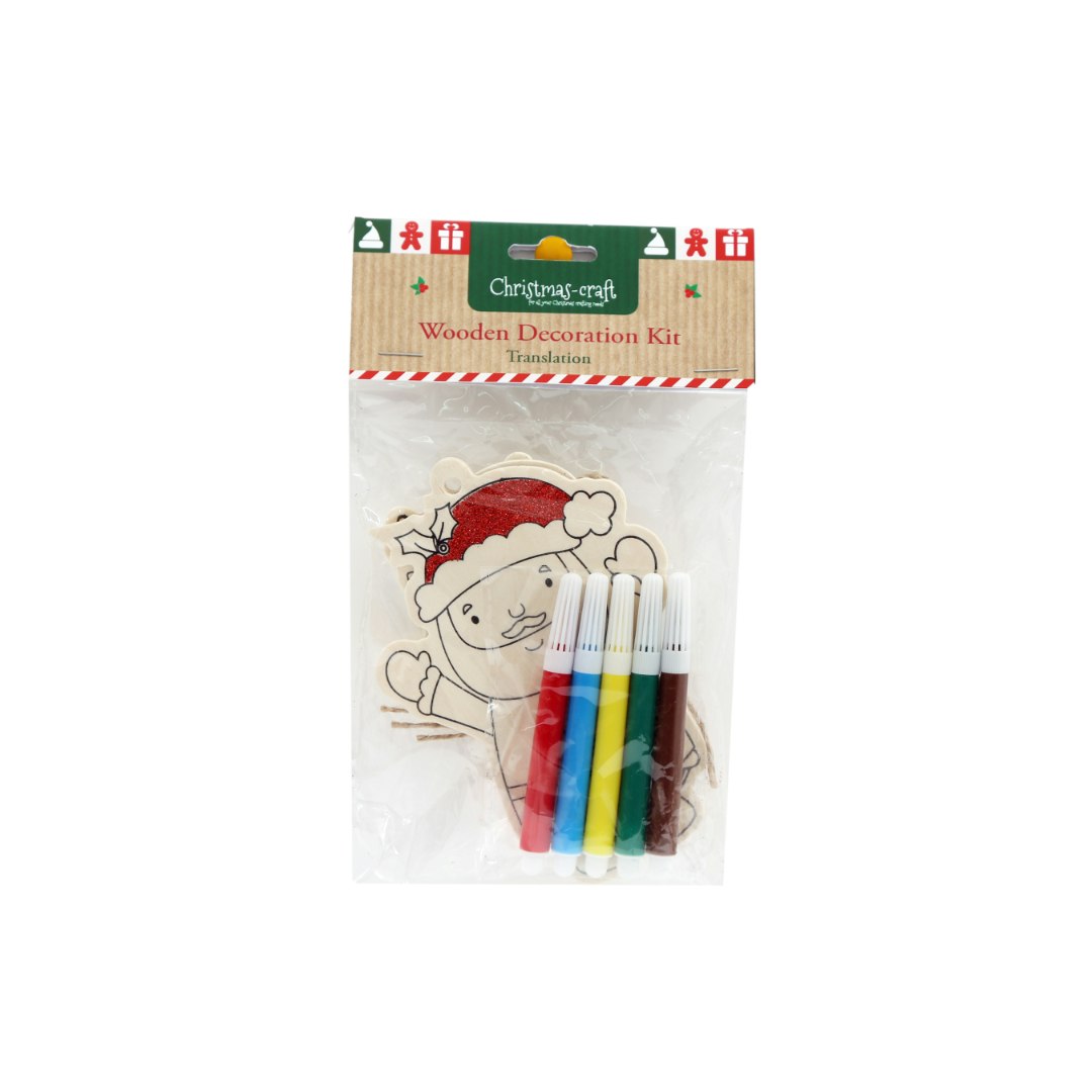 Christmas Colouring In Wooden Decorations : Pack of 3 by Temerity Jones