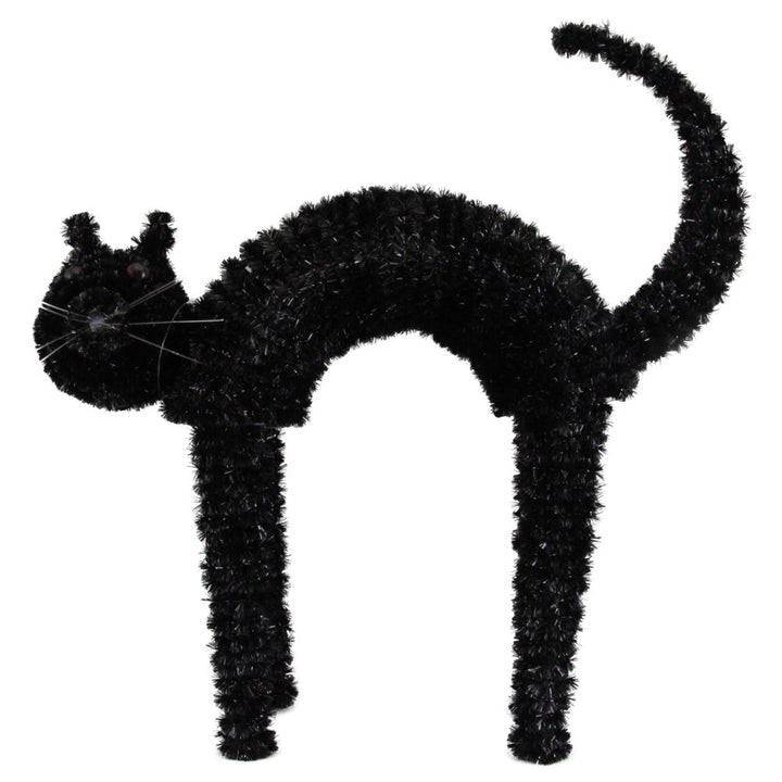 Black Tinsel Standing Cat Ornament by Gisela Graham